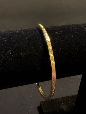 Antique Italy 14KT Gold Greek Key Bangle Bracelet